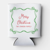 Rafraîchisseur Pour Canette Cadeau de Noël de la main de Whimsical Draw Bow (Devant)