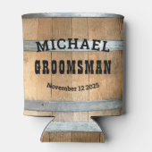 Rafraîchisseur Pour Canette Cadeau Groomsman personnalisé Baril Bourbon rustiq (Dos)