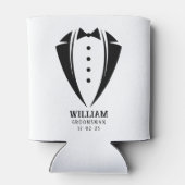 Rafraîchisseur Pour Canette Cadeau moderne noir et blanc Tuxedo Groomsman (Dos)