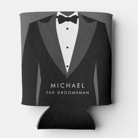 Rafraîchisseur Pour Canette Cadeaux de Garçon d'Honneur Refroidisseur en Noir (Dos)