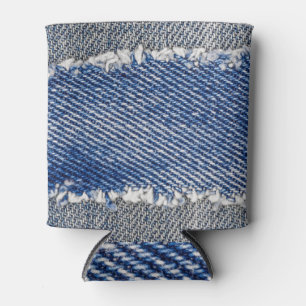 Rafraîchisseur Pour Canette Cadre Denim, déchiré, double couleur.