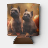Rafraîchisseur Pour Canette Cairn Terrier Chiot Automne Citrouille de plaisir (Devant)