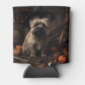 Rafraîchisseur Pour Canette Cairn Terrier Citrouilles Halloween effroi (Devant)