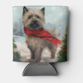 Rafraîchisseur Pour Canette Cairn Terrier Dog dans Noël de neige (Devant)