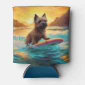 Rafraîchisseur Pour Canette Cairn Terrier Plage Surf Peinture (Devant)