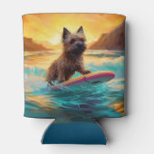 Rafraîchisseur Pour Canette Cairn Terrier Plage Surf Peinture (Dos)
