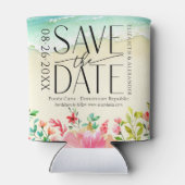 Rafraîchisseur Pour Canette Calligraphie De Plage Tropicale Mariage Enregistre (Dos)