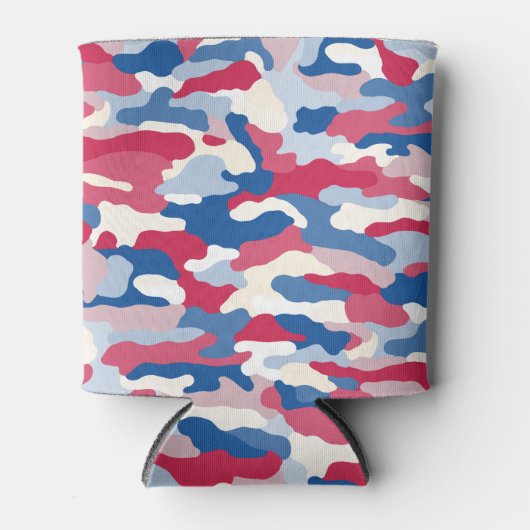 Rafraîchisseur Pour Canette Camouflage rouge blanc et bleu (Devant)