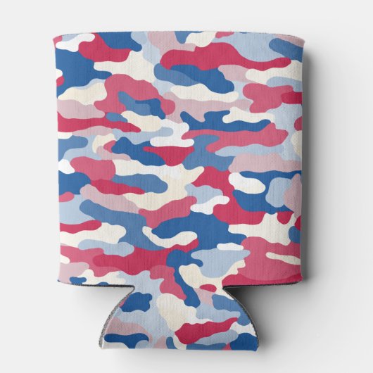 Rafraîchisseur Pour Canette Camouflage rouge blanc et bleu (Dos)