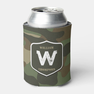 Rafraîchisseur Pour Canette Camouflage vert Camo Motif de l'armée Monogramme