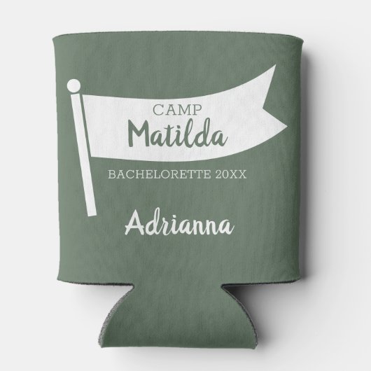 Rafraîchisseur Pour Canette Camp Bachelorette Mountain Drapeau vert Camping (Dos)