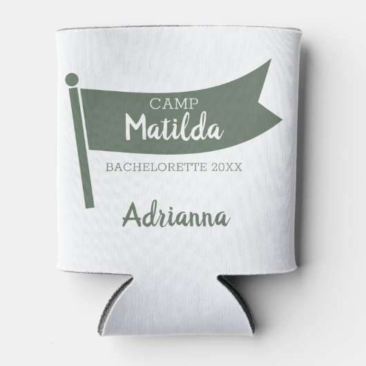 Rafraîchisseur Pour Canette Camp Bachelorette Mountain Drapeau vert Camping (Devant)