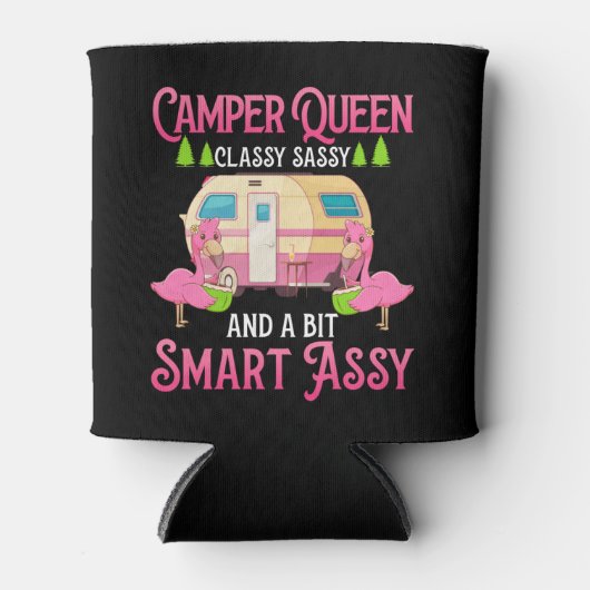 Rafraîchisseur Pour Canette Camper Queen Classy Sassy Smart Drôle Femmes Fille (Devant)