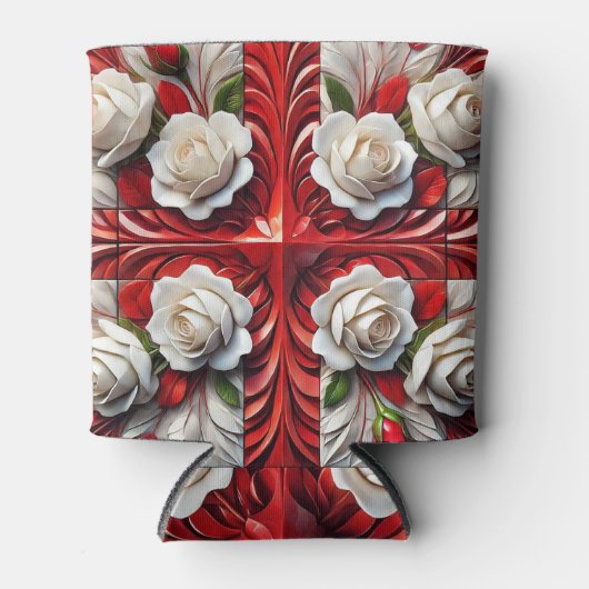 Rafraîchisseur Pour Canette Can Cooler avec design Rose anglais (Devant)