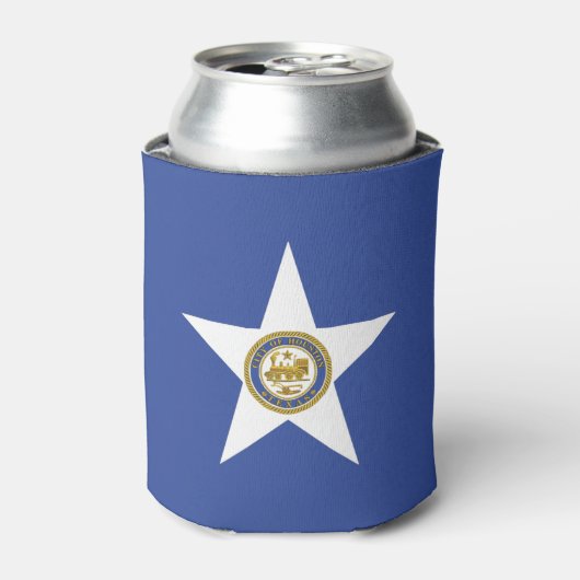 Rafraîchisseur Pour Canette Can Cooler avec le drapeau de Houston City, USA (Can devant)