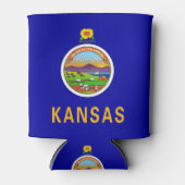 Rafraîchisseur Pour Canette Can Cooler avec le drapeau de Kansas State, USA. (Devant)