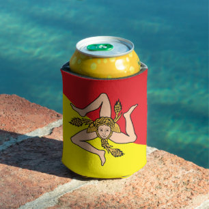 Rafraîchisseur Pour Canette Can Cooler avec le drapeau de la Sicile, Italie