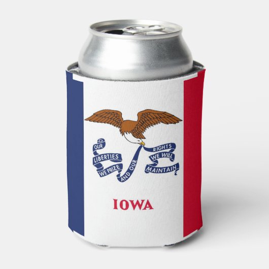 Rafraîchisseur Pour Canette Can Cooler avec le drapeau de l'État de l'Iowa, Ét (Can devant)