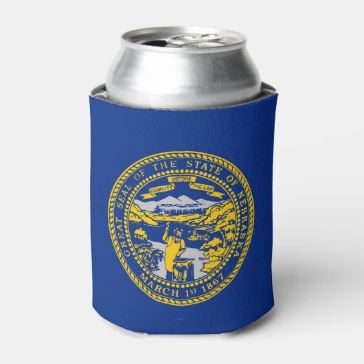 Rafraîchisseur Pour Canette Can Cooler avec le drapeau de l'État du Nebraska, (Can devant)
