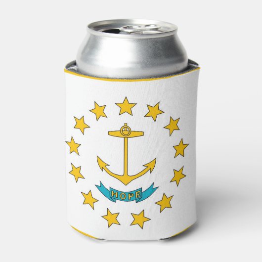 Rafraîchisseur Pour Canette Can Cooler avec le drapeau de Rhode Island, États- (Can devant)
