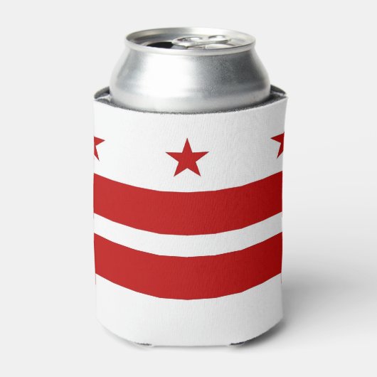 Rafraîchisseur Pour Canette Can Cooler avec le drapeau de Washington DC, USA. (Can devant)