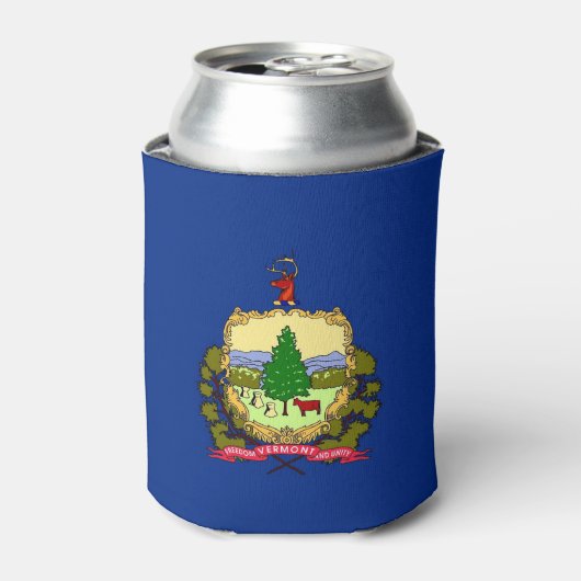 Rafraîchisseur Pour Canette Can Cooler avec le drapeau du Vermont State, USA. (Can devant)