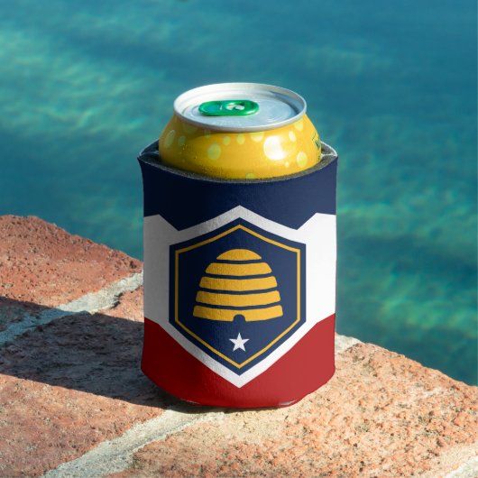 Rafraîchisseur Pour Canette Can Cooler with new flag of Utah State, USA (Piscine in situ)