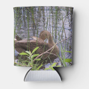 Rafraîchisseur Pour Canette Canard se faisant beau parmi les roseaux