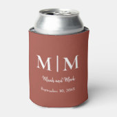 Rafraîchisseur Pour Canette Cannelle Monogramme & Noms Mariage Can Cooler (Can devant)