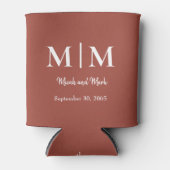 Rafraîchisseur Pour Canette Cannelle Monogramme & Noms Mariage Can Cooler (Devant)