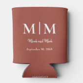 Rafraîchisseur Pour Canette Cannelle Monogramme & Noms Mariage Can Cooler (Dos)