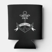 Rafraîchisseur Pour Canette Capitaine Ancre Black Nautical Custom (Dos)