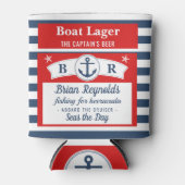 Rafraîchisseur Pour Canette Capitaine Bateau Lager Beer Striped Ship Ancre Cus (Devant)