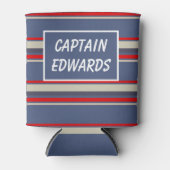Rafraîchisseur Pour Canette Capitaine Nautique Bleu rayé Personnalisé (Devant)
