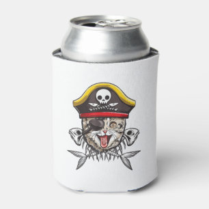 Rafraîchisseur Pour Canette Capitaine Pirate Chat Hommes Jolly roger Drapeau C