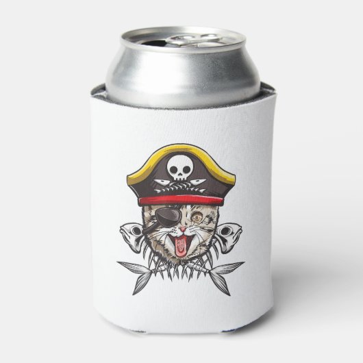 Rafraîchisseur Pour Canette Capitaine Pirate Chat Hommes Jolly roger Drapeau C (Can devant)