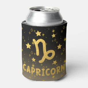 Rafraîchisseur Pour Canette Capricorne Zodiac Noir et Or Can Cooler