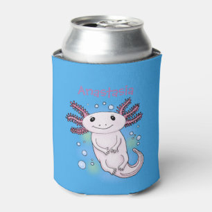 Rafraîchisseur Pour Canette Caricature axolotl rose adorable