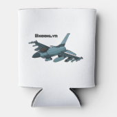 Rafraîchisseur Pour Canette Caricature d'avion de chasse militaire (Devant)