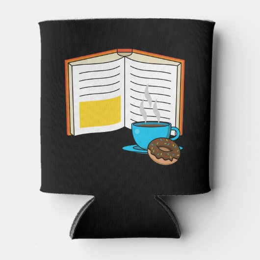 Rafraîchisseur Pour Canette Caricature de café et de beignets (Devant)