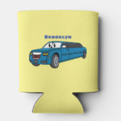 Rafraîchisseur Pour Canette Caricature de la Limousine bleu mignonne (Dos)