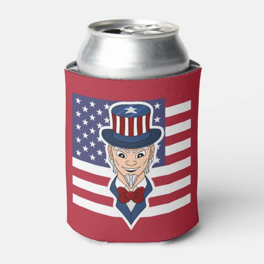 Rafraîchisseur Pour Canette Caricature de l'oncle Sam (Can devant)
