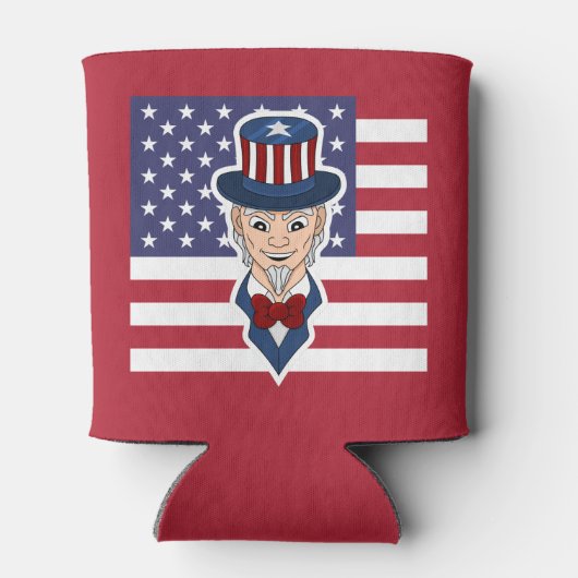 Rafraîchisseur Pour Canette Caricature de l'oncle Sam (Dos)