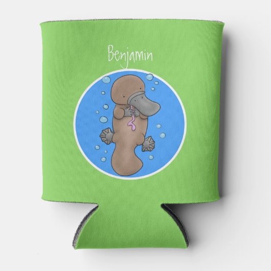 Rafraîchisseur Pour Canette Caricature de platypus bébé très heureuse (Devant)