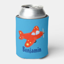 Caricature de vol d'avion rouge mignon
