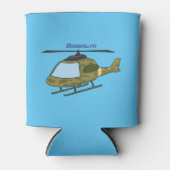 Rafraîchisseur Pour Canette Caricature d'hélicoptère camoflage de l'armée (Devant)