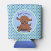 Rafraîchisseur Pour Canette Caricature en bleu pour chien de chiot joyeux (Dos)