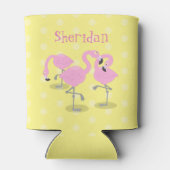 Rafraîchisseur Pour Canette Caricature en trio flamand rose mou (Dos)