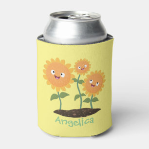 Rafraîchisseur Pour Canette Caricature joli tournesol souriant illustration