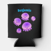 Rafraîchisseur Pour Canette Caricature kawaii de méduse violette rose mou (Devant)